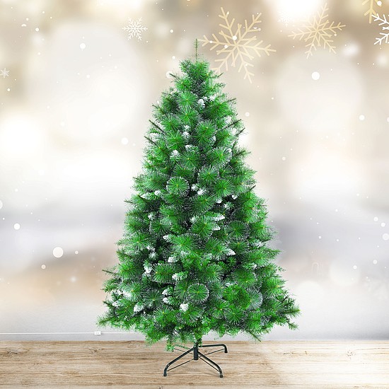 Műfenyő - 180 cm - ezüstfenyő dús ágakkal - PVC - havas (56482C)