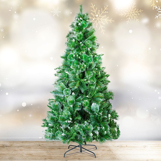 Műfenyő - 210 cm - ezüstfenyő dús ágakkal - PVC - havas (56482D)