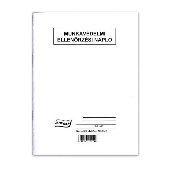Munkavédelmi ellenőrzési napló (48 oldal) D.E.953