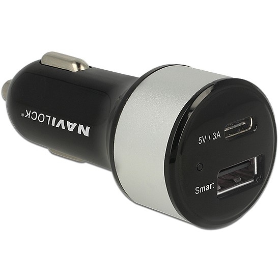 Navilock Autós töltő 1 x USB Type-C + 1 x USB Typ-A (62782)