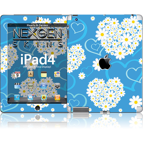 Nexgen Skins 3D hatással iPad 2/3/4 készülékhez Hearts and Daisies 3D (IPAD40030)