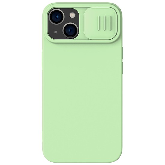 Nillkin CamShield mágneses szilikon tok iPhone 14 Plus mágneses MagSafe borítás kamera borítással zöld