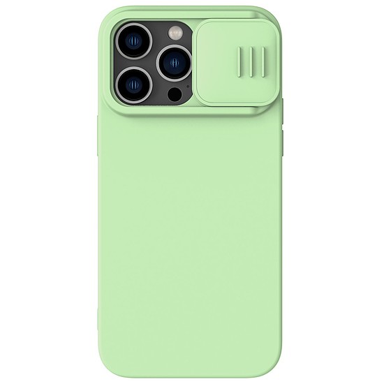 Nillkin CamShield mágneses szilikon tok iPhone 14 Pro mágneses MagSafe borítás kamera borítással zöld