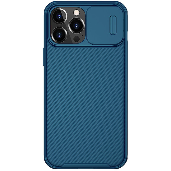 Nillkin CamShield Pro mágneses tok, páncéltasak fedél kameravédő iPhone 13 Pro Max kék (MagSafe kompatibilis)