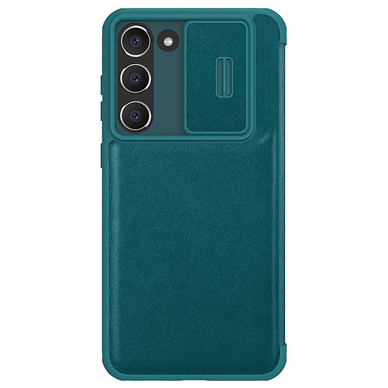 Nillkin Qin Leather Pro tok Samsung Galaxy S23+ Flip Cover Kameraburkolat zöld