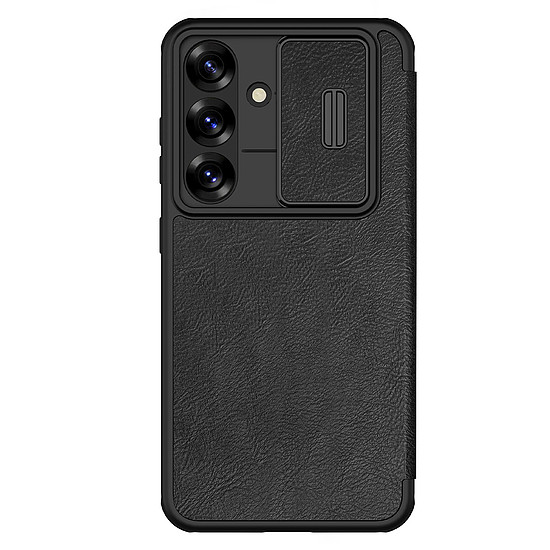 Nillkin Qin Pro tok Samsung Galaxy S25 készülékhez kihajtható és kameravédővel - fekete