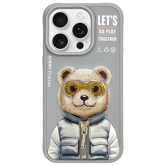Nimmy Cool&amp;Cute 2.0 mackós tok iPhone 15 Próhoz - szürke