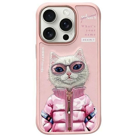 Nimmy Cool&amp;Cute 2.0 macskás tok iPhone 16 Próhoz - rózsaszín