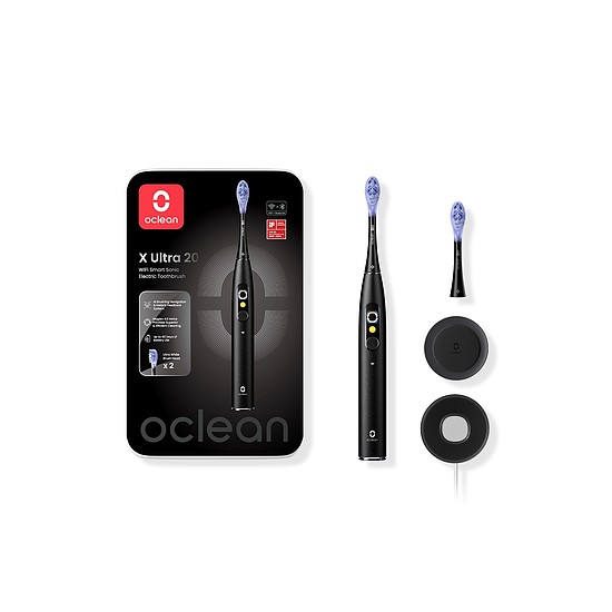 Oclean X Ultra 20 Black elektromos fogkefe AI okos kijelzővel