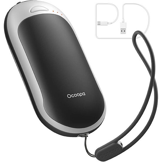 Ocoopa HotPal PD 5000 mAh kézmelegítő powerbank funkcióval, USB-C, fehér és fekete (H3054PD-BK_WH)
