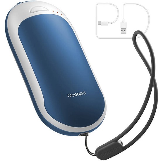 Ocoopa HotPal PD 5000 mAh kézmelegítő powerbank funkcióval, USB-C fehér-kék (H3054PD-BU_WH)