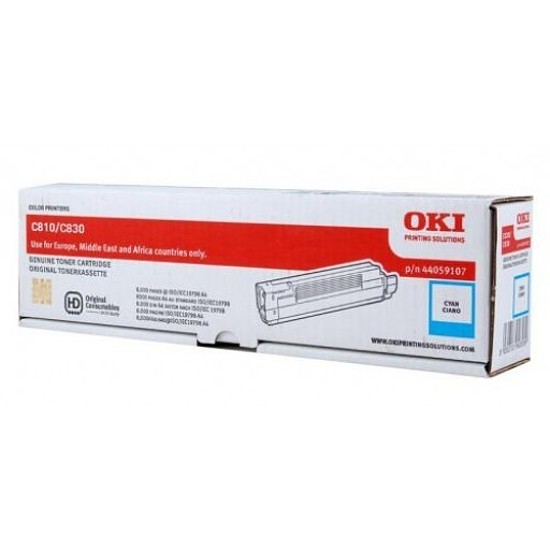 Oki C810 C830 lézertoner eredeti Cyan 8K 44059107