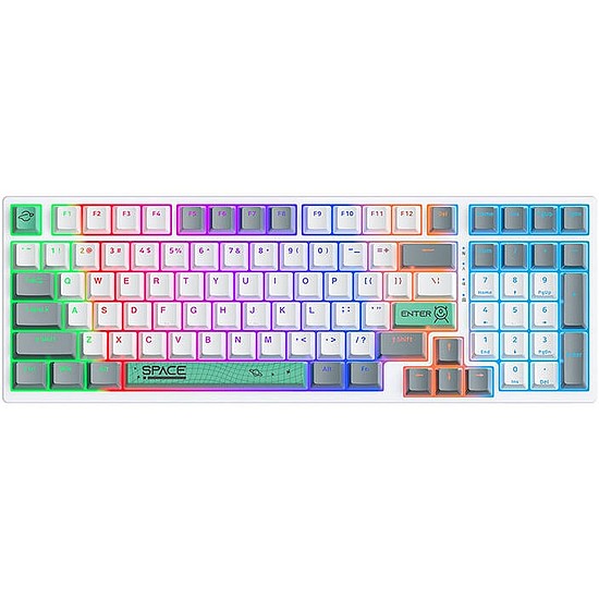 ONIKUMA G38 98 gombok USB vezetékes mechanikus billentyűzet (ANGOL) fehér (G38 Wired White)