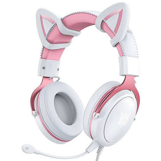 ONIKUMA X10 fehér/rózsaszín/macskafüles játékfejhallgató (X10 Cat Ears)