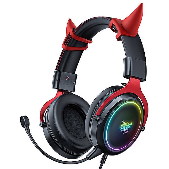 ONIKUMA X10 játék fejhallgató Fekete és piros Demona rózsaszínű (X10 devil)