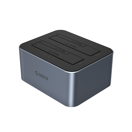 Orico 6626C3-C-V1 2 meghajtós dokkolóállomás offline klónozási funkcióval 2,5"/3,5" SATA HDD/SSD - szürke