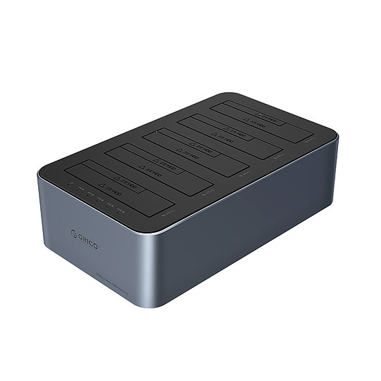 Orico 6656C3-C 5 rekeszes dokkolóállomás offline klónozási funkcióval 2,5"/3,5" SATA HDD/SSD - szürke