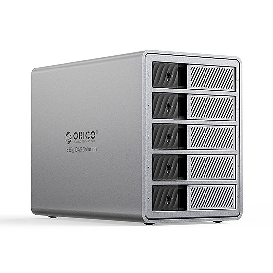 Orico 9858T3 5 Big DAS Solution ProThunder lemeztömb Thunderbolt 3-mal 5 db 2,5"/3,5"-es SATA HDD/SSD-hez - szürke