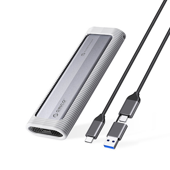 Orico AXM2S-G2-V1 M.2 NVME/NGFF USB-C/USB-A - USB-C 6Gb/s / 10Gb/s merevlemez-keret - szürke