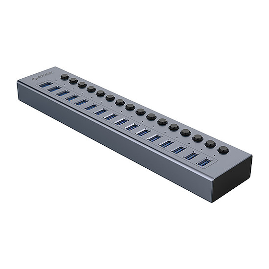 Orico BT2U3-16AB Hub 16x USB-A 3.0 kapcsolókkal - szürke