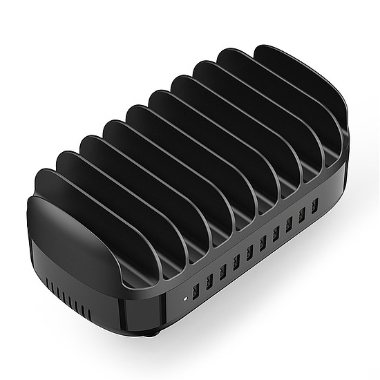 Orico DUK-10P-V1 intelligens töltőállomás 10 x USB-A - fekete
