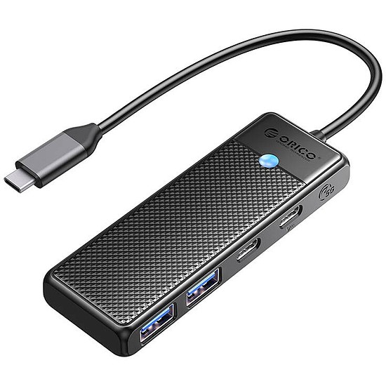 Orico Hub 4 az 1-ben USB A3.0x2 + Type-C3.0x1 + PD100Wx1 (PAPW2AC-C3-015BKEPIP)