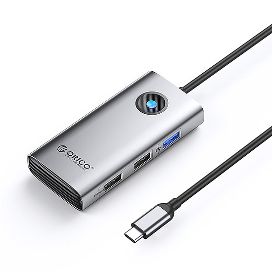 Orico PW11-5P USB-C Hub Dokkolóállomás 1x USB-A 3.0 + 2x USB-A 2.0 + 1x USB-C PD + 1x HDMI - Szürke