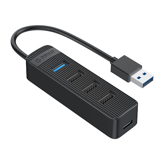 Orico TWU32-4A USB-A 3.1 hub / 1x USB-A 3.1 + 3x USB-A 2.0 + USB-C 5V/3A - fekete
