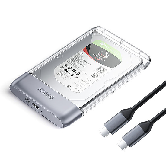 Orico TX25C3 2,5"-os HDD/SSD USB-C 5Gb/s merevlemez - átlátszó