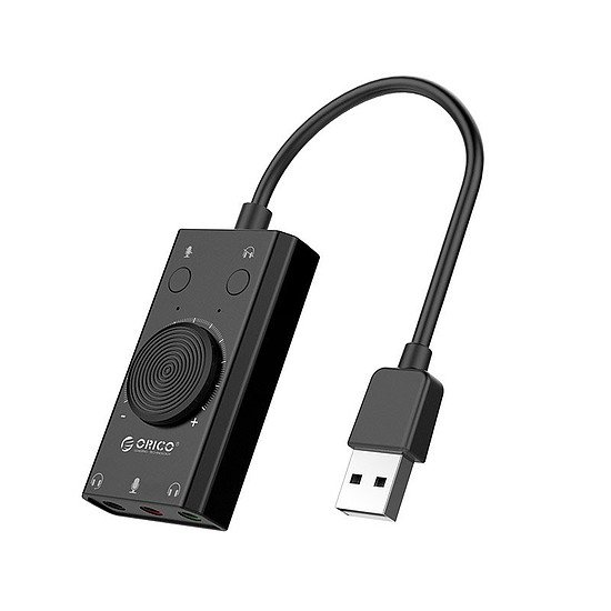 Orico USB 2.0 külső hangkártya, 10cm (SC2-BK-EP)