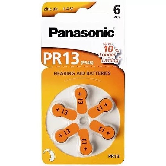 Panasonic PR-13 Zink Air gombelem 1,45V 6 db/bliszter ZA13/7000ZD/PR488