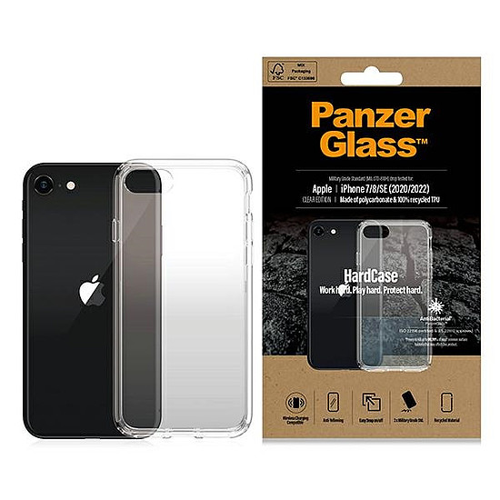 PanzerGlass HardCase antibakteriális, katonai minőségű, tanúsított tok iPhone SE 2022 / SE 2020 / 7 / 8 készülékhez - átlátszó