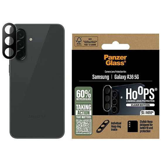 PanzerGlass Hoops lencsevédő edzett üveg Samsung Galaxy A36 5G-hez - átlátszó