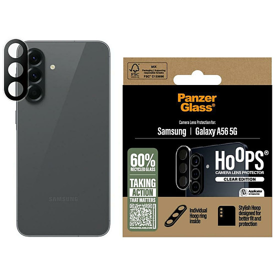 PanzerGlass Hoops lencsevédő edzett üveg Samsung Galaxy A56 5G-hez - átlátszó