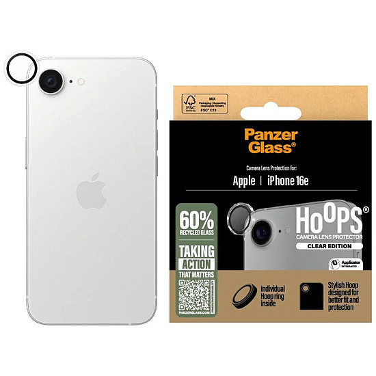 PanzerGlass Hoops lencsevédő iPhone 16e-hez - átlátszó edzett üveg