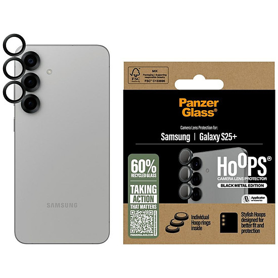 PanzerGlass Hoops lencsevédő Samsung Galaxy S25+ készülékhez, fekete
