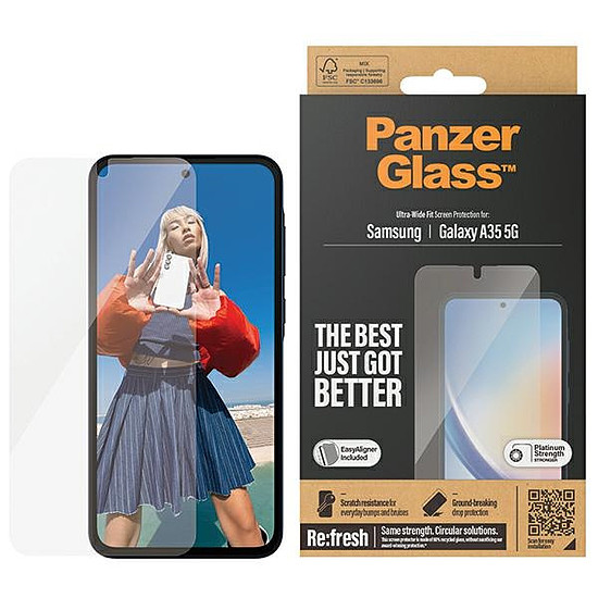 PanzerGlass Ultra-Wide Fit edzett üveg pozicionálóval Samsung Galaxy A35 5G-hez