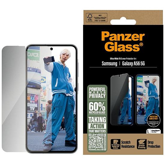 PanzerGlass ultraszéles illeszkedésű betekintést gátló üveg Samsung Galaxy A56 5G készülékhez