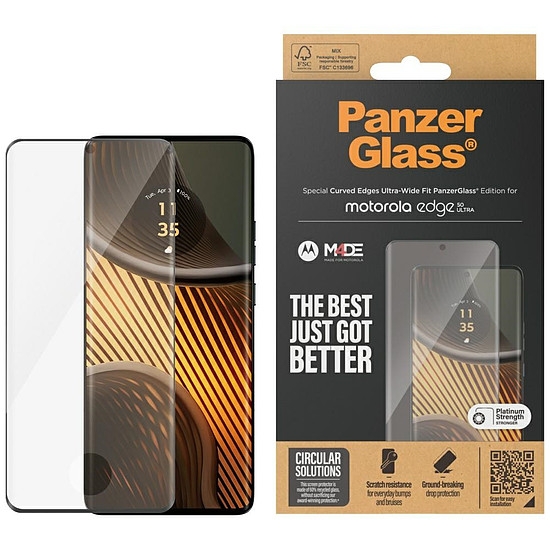 PanzerGlass ultraszéles illeszkedésű edzett üveg Motorola Edge 50 Ultra készülékhez
