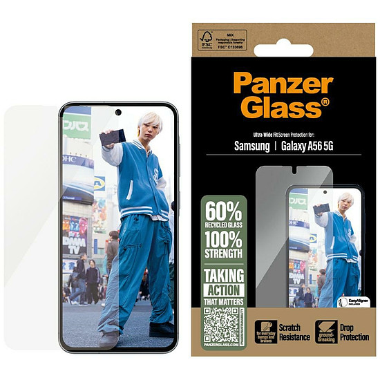 PanzerGlass ultraszéles illeszkedésű edzett üveg Samsung Galaxy A56 5G-hez