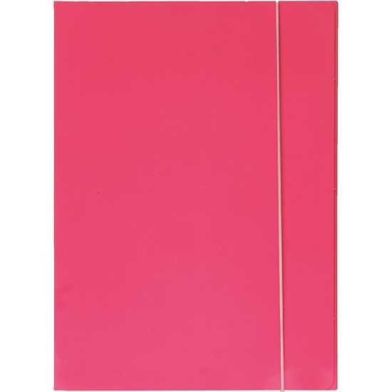 Papír gumis mappa Optima Fluo A4 pink 600 gr.