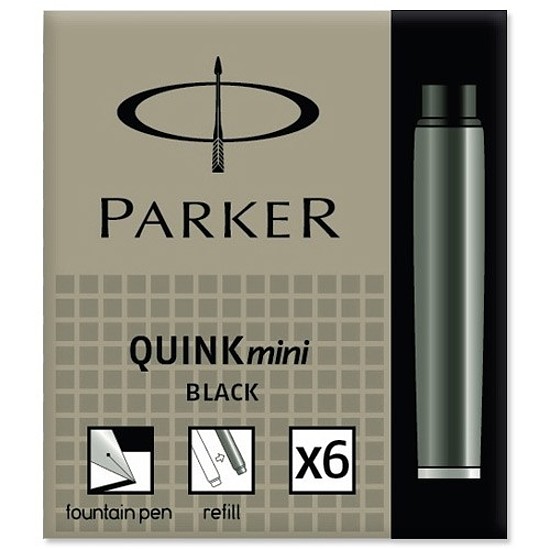 Parker Royal töltőtollpatron fekete rövid 6db/doboz 1950407