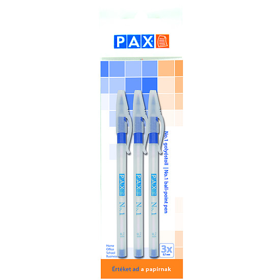 Pax No.1 golyóstoll kék, műanyag, kupakos eldobható 0,7 mm kék írásszín