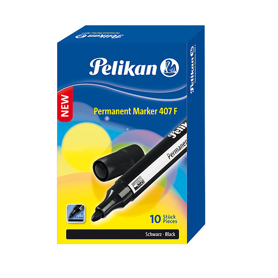 Pelikan 407F alkoholos rostirón fekete, kerek hegy 1,5mm 00817899