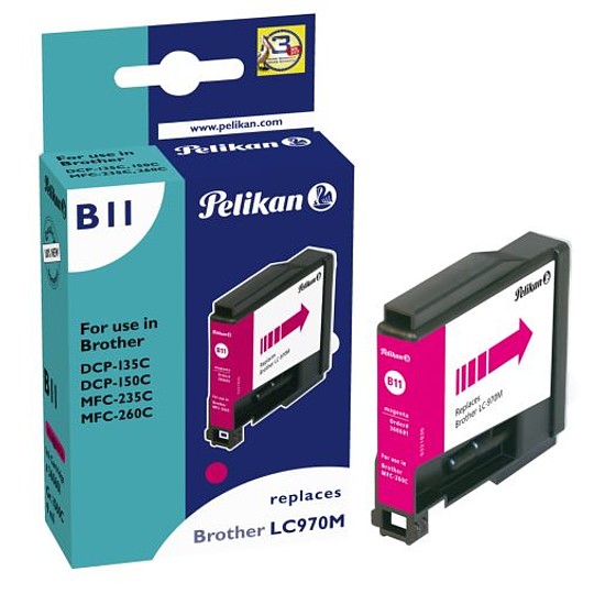 Pelikan Brother LC970 Magenta tintapatron 9ml 360601 Gr. 1060