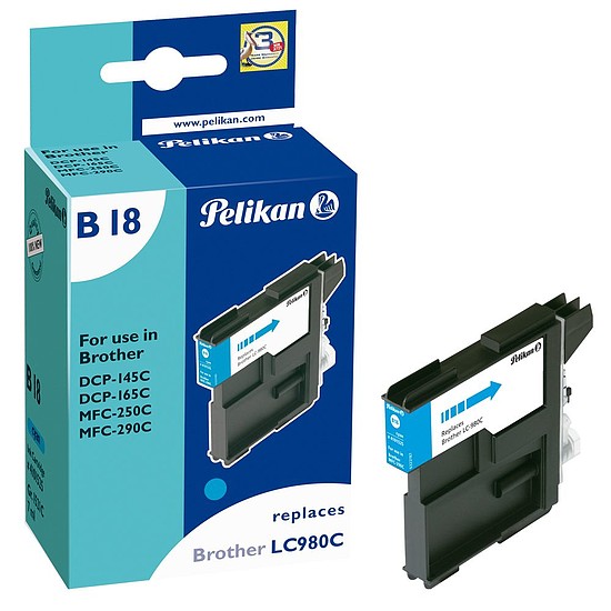 Pelikan Brother LC980 Cyan tintapatron 7ml 4107565 Gr. 1521