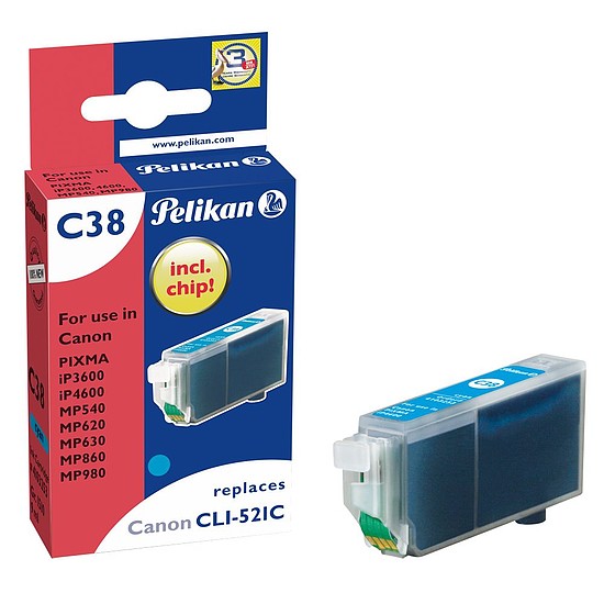 Pelikan Canon CLI-521 Cyan tintapatron 9ml 4103253 Gr. 1510
