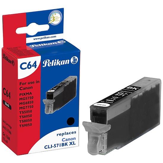 Pelikan Canon CLI-571XL Black tintapatron 12ml 4111746 NB