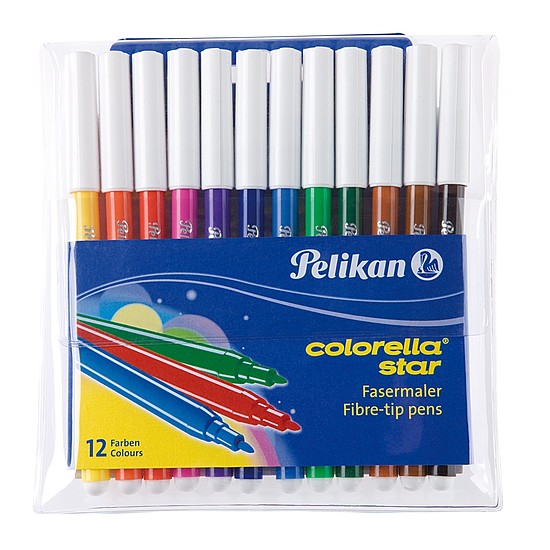 Pelikan Colorella Star filctoll vízbázisú, kimosható 0,8mm 12db-os készlet C302 00908806/kifutó termék/megszűnt