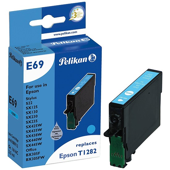 Pelikan Epson T1282 Cyan tintapatron 3,5ml 4108913 Gr. 1616C, Akció a készlet erejéig!